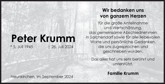 Traueranzeige von Peter Krumm von Siegener Zeitung