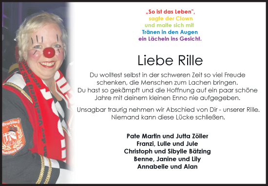 Traueranzeige von Rille  von Siegener Zeitung