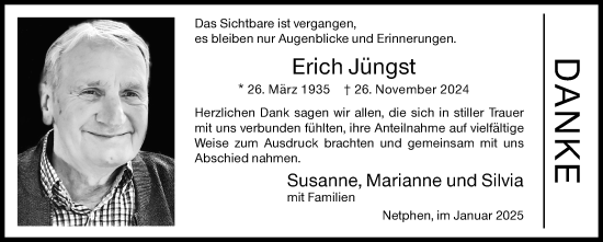 Traueranzeige von Erich Jüngst von Siegener Zeitung
