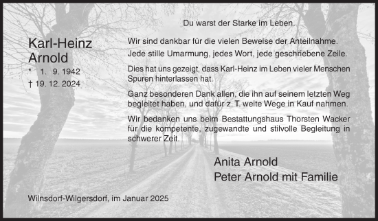Traueranzeige von Karl-Heinz Arnold von Siegener Zeitung