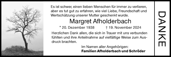 Traueranzeige von Margret Afholderbach von Siegener Zeitung