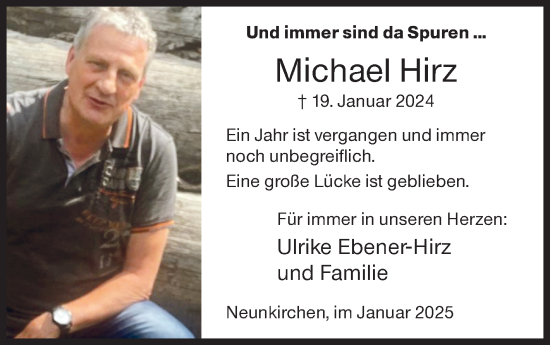 Traueranzeige von Michael Hirz von Siegener Zeitung