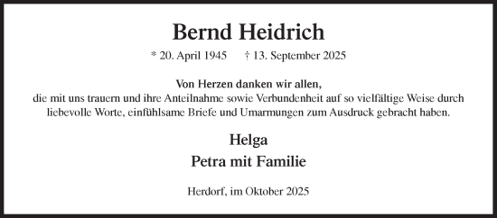 Traueranzeige von Bernd Heidrich von Siegener Zeitung