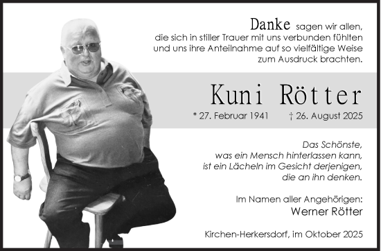 Traueranzeige von Kuni Rötter von Siegener Zeitung