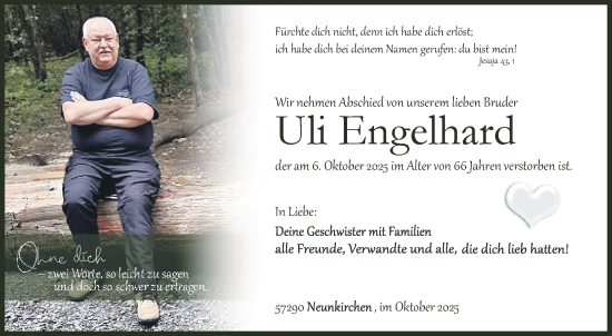 Traueranzeige von Uli Engelhard von Siegener Zeitung