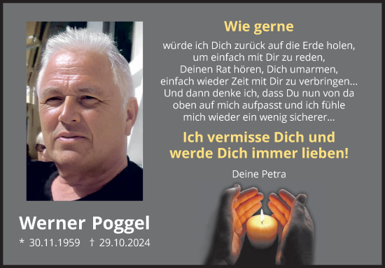 Traueranzeige von Werner Poggel von Siegener Zeitung