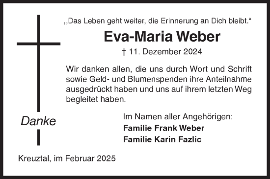Traueranzeige von Eva-Maria Weber von Siegener Zeitung
