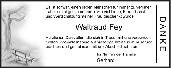 Traueranzeige von Waltraud Fey von Siegener Zeitung