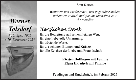Traueranzeige von Werner Tolsdorf von Siegener Zeitung