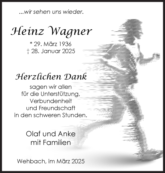 Traueranzeige von Heinz Wagner von Siegener Zeitung
