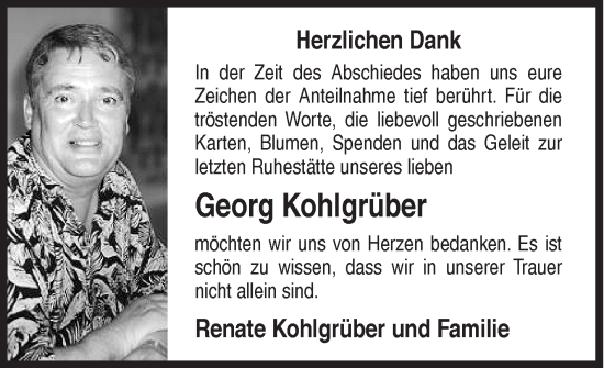 Traueranzeige von Georg Kohlgrüber von Siegener Zeitung