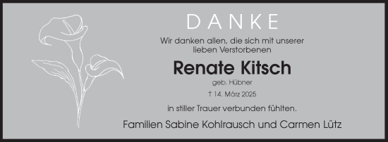 Traueranzeige von Renate Kitsch von Siegener Zeitung