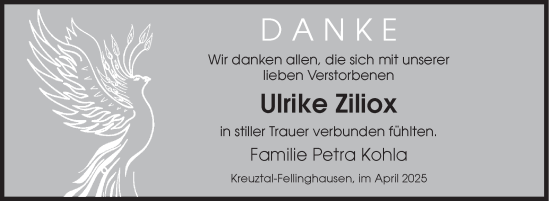 Traueranzeige von Ulrike Ziliox von Siegener Zeitung