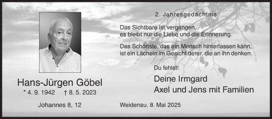 Traueranzeige von Hans-Jürgen Göbel von Siegener Zeitung