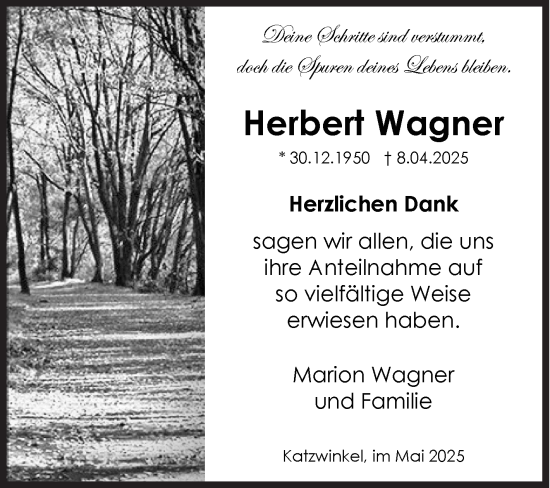 Traueranzeige von Herbert Wagner von Siegener Zeitung