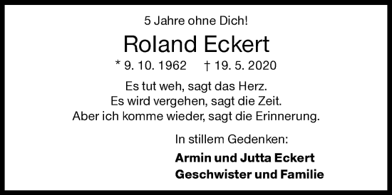 Traueranzeige von Roland Eckert von Siegener Zeitung