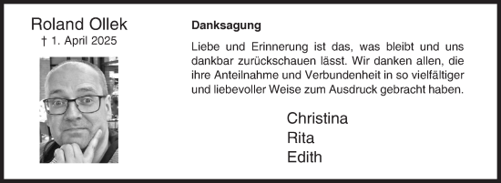Traueranzeige von Roland Ollek von Siegener Zeitung