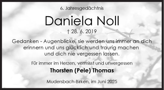 Traueranzeige von Daniela Noll von Siegener Zeitung