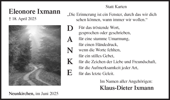 Traueranzeige von Eleonore Ixmann von Siegener Zeitung