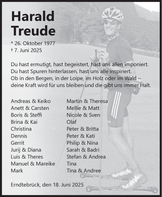 Traueranzeige von Harald Treude von Siegener Zeitung