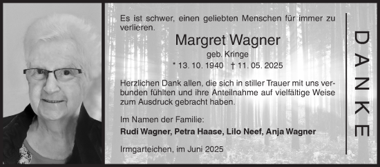Traueranzeige von Margret Wagner von Siegener Zeitung