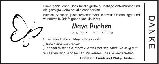 Traueranzeige von Maya Buchen von Siegener Zeitung
