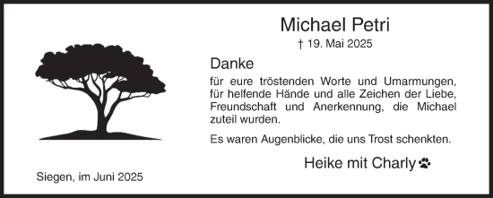 Traueranzeige von Michael Petri von Siegener Zeitung