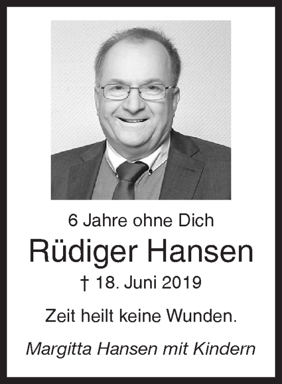 Traueranzeige von Rüdiger Hansen von Siegener Zeitung