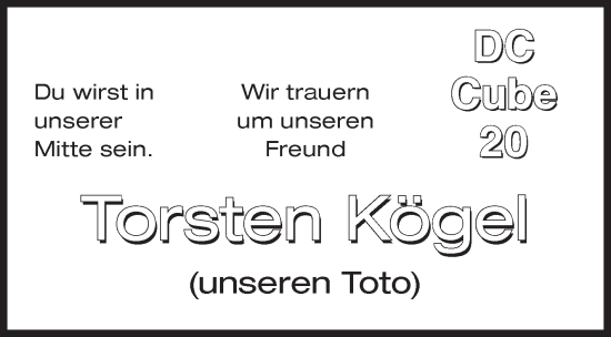Traueranzeige von Torsten Kögel von Siegener Zeitung