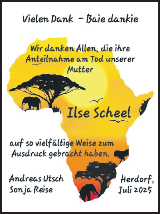 Traueranzeige von Ilse Scheel von Siegener Zeitung