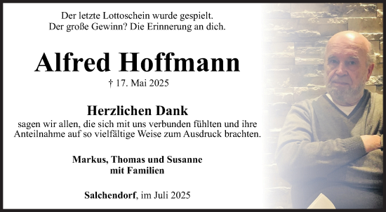 Traueranzeige von Alfred Hoffmann von Siegener Zeitung