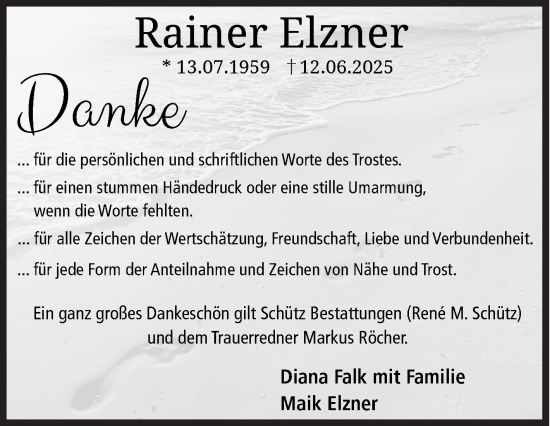 Traueranzeige von Rainer Elzner von Siegener Zeitung