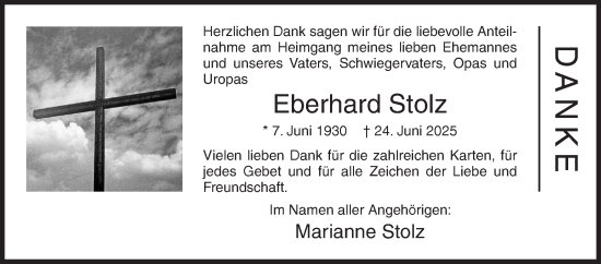 Traueranzeige von Eberhard Stolz von Siegener Zeitung
