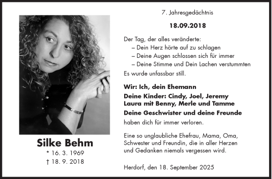 Traueranzeige von Silke Behm von Siegener Zeitung