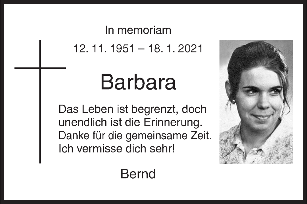  Traueranzeige für Barbara Schöchert vom 17.01.2026 aus Siegener Zeitung