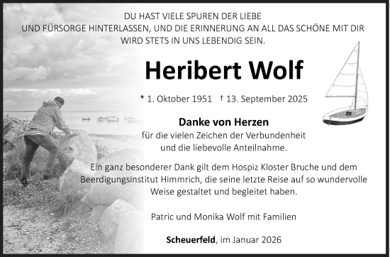 Traueranzeige von Heribert Wolf von Siegener Zeitung
