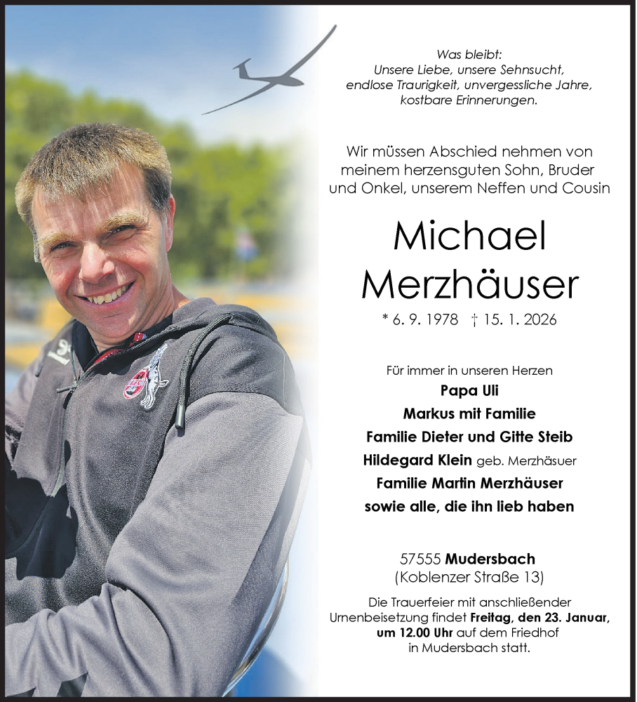  Traueranzeige für Michael Merzhäuser vom 17.01.2026 aus Siegener Zeitung