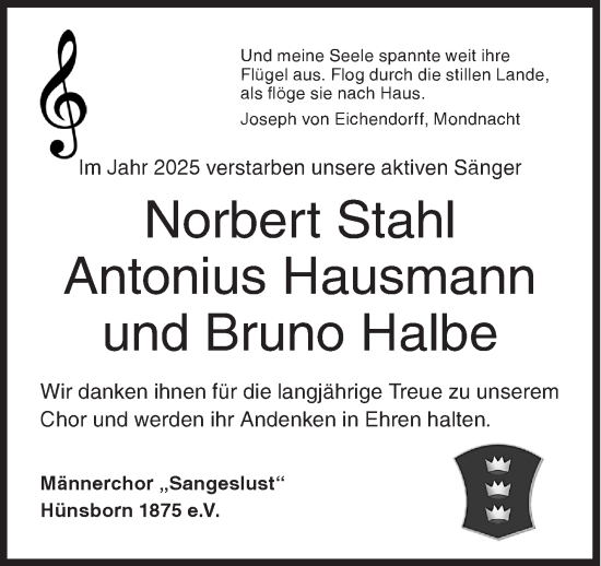 Traueranzeige von Nobert Stahl von Siegener Zeitung