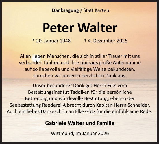 Traueranzeige von Peter Walter von Siegener Zeitung