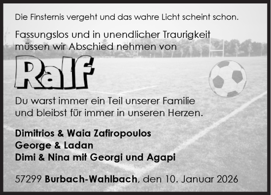 Traueranzeige von Ralk  von Siegener Zeitung