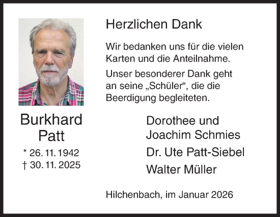 Traueranzeige von Ute Patt-Siebel von Siegener Zeitung