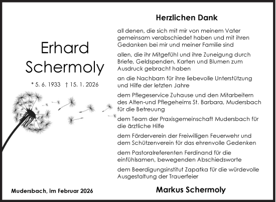 Traueranzeige von Erhard Schermoly von Siegener Zeitung