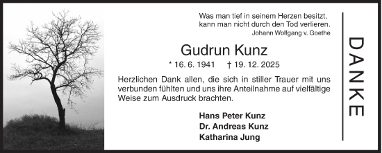 Traueranzeige von Gudrun Kunz von Siegener Zeitung