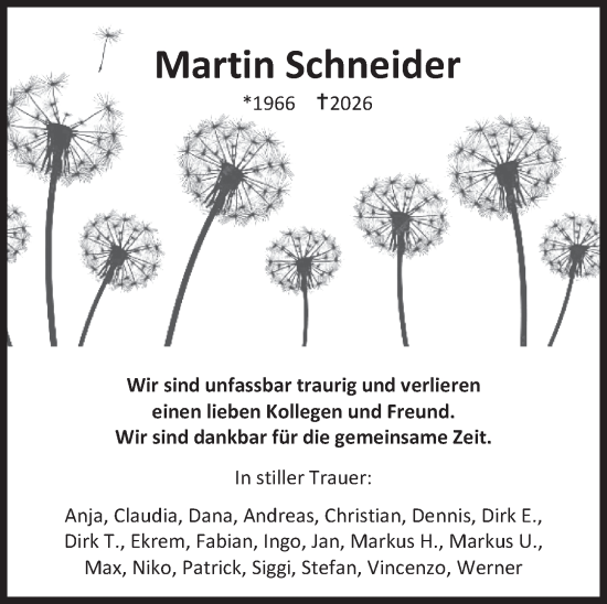Traueranzeige von Martin Schneider von Siegener Zeitung
